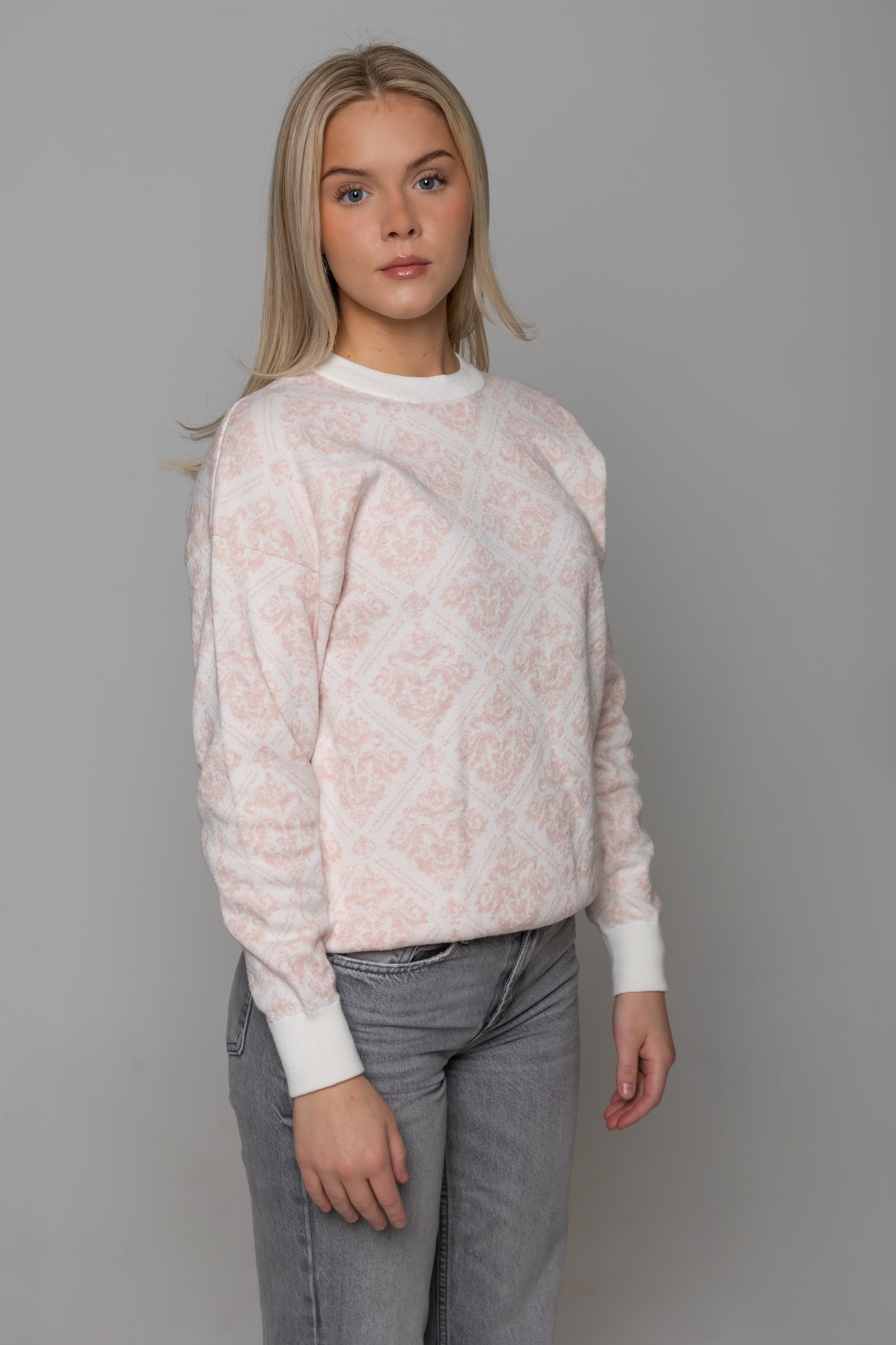 Pure-Prjónuð peysa (unisex) Bleik