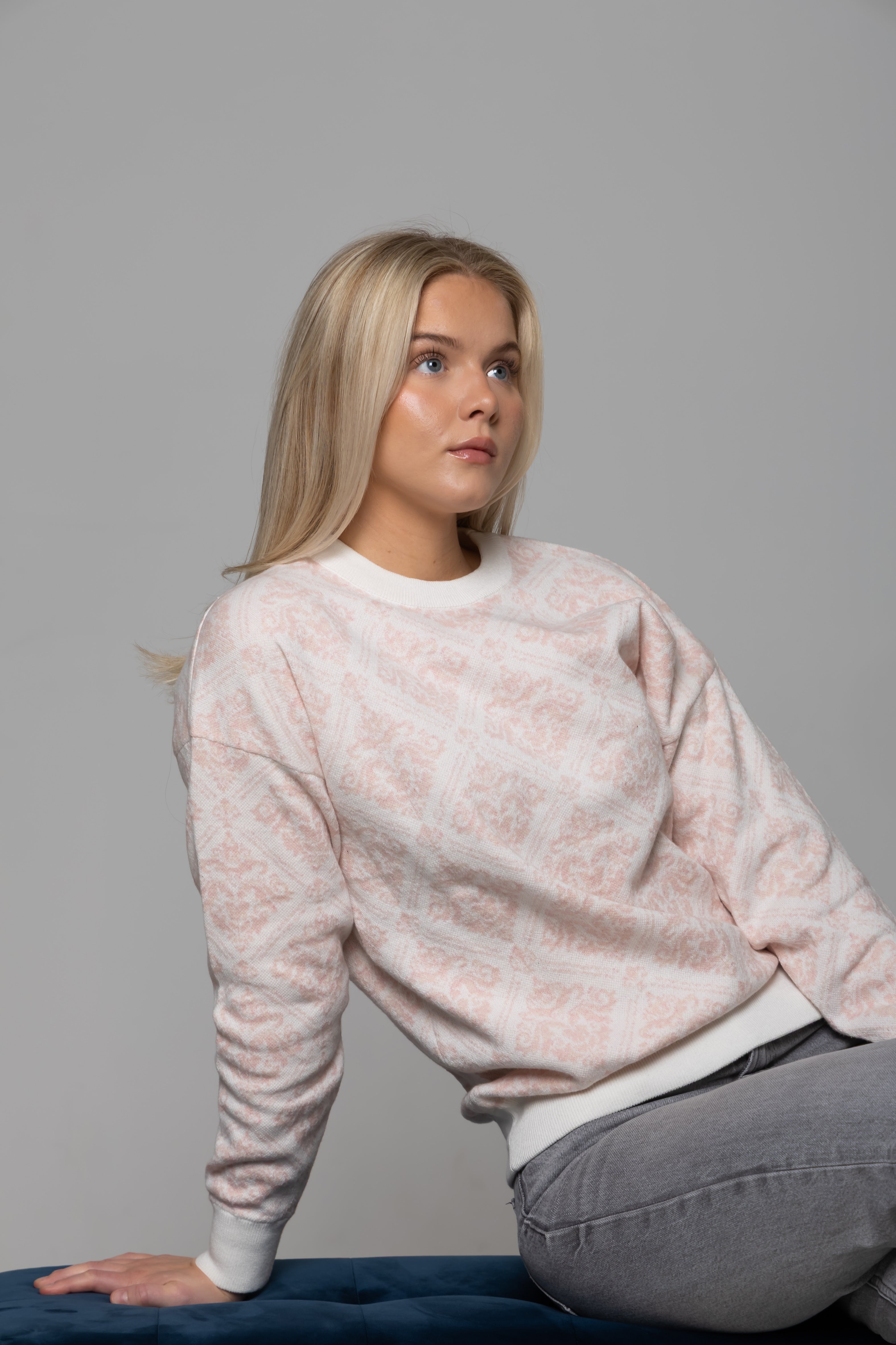 Pure-Prjónuð peysa (unisex) Bleik